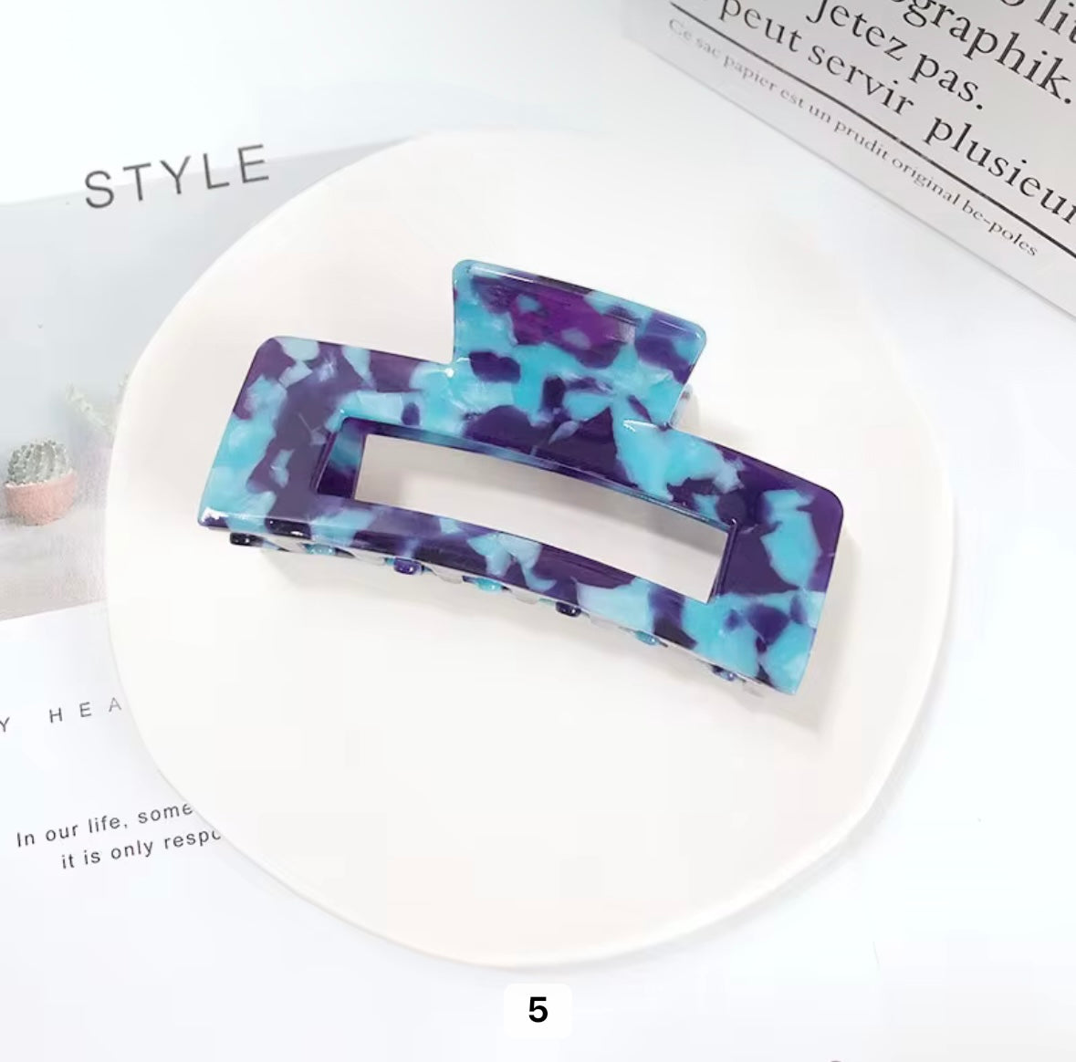 Acetate Marble Claw Clip