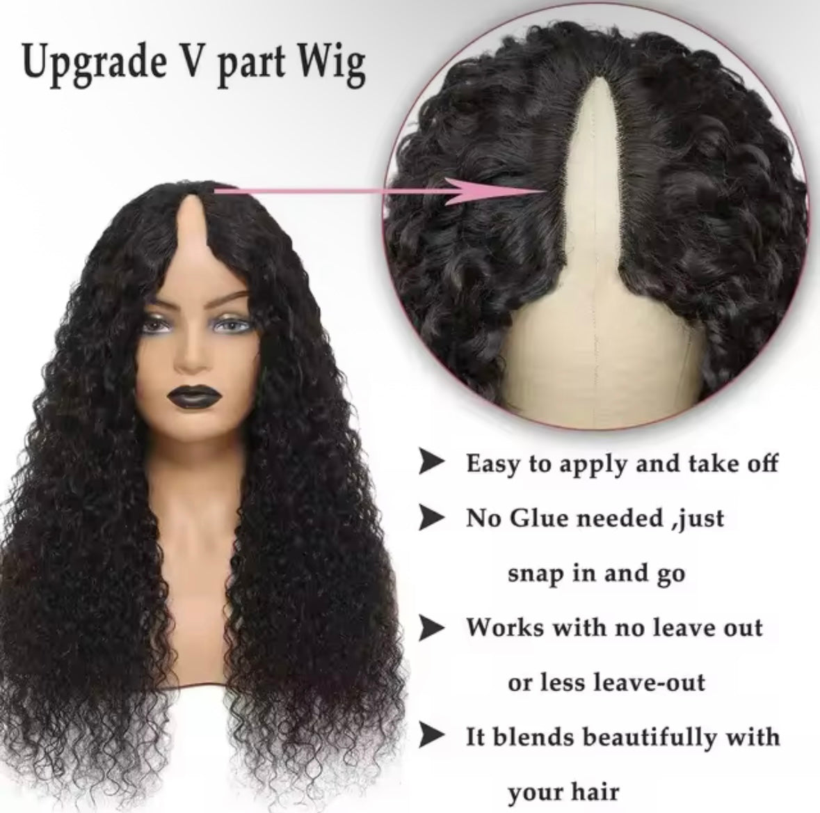 U-Part Burmese Curly Hair