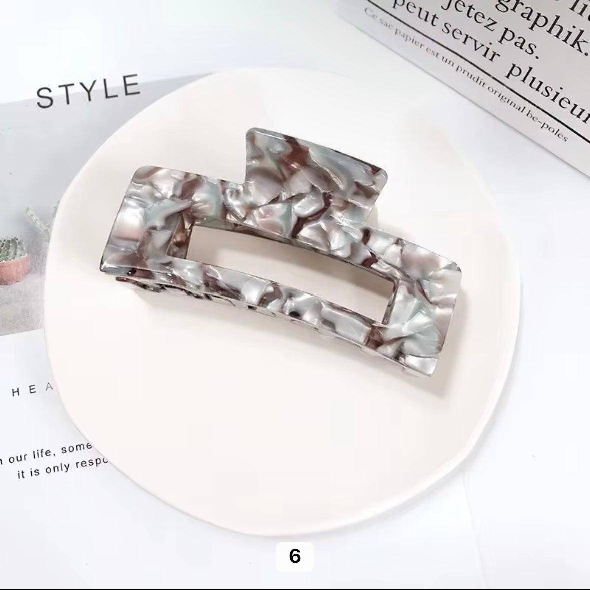 Acetate Marble Claw Clip